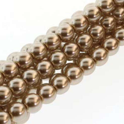 6mm Czech Glass Pearl - 75 Bead Strand - PRL06-70417 - Cocoa