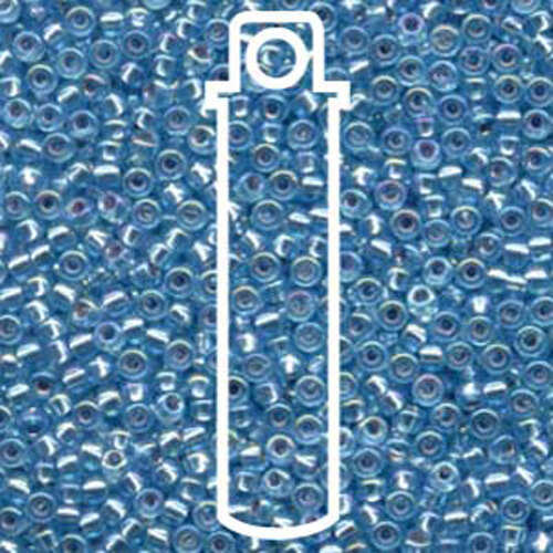Miyuki 8/0 Rocaille Bead - 8-91018 - Silver Lined Aqua AB - 22gm Tube
