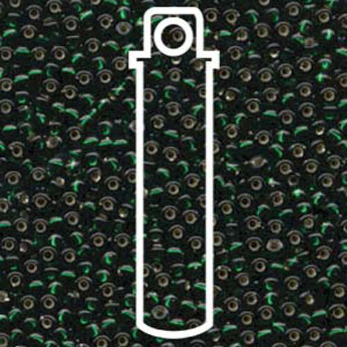 Miyuki 8/0 Rocaille Bead - 8-927 - Silver Lined Dark Emerald - 22gm Tube