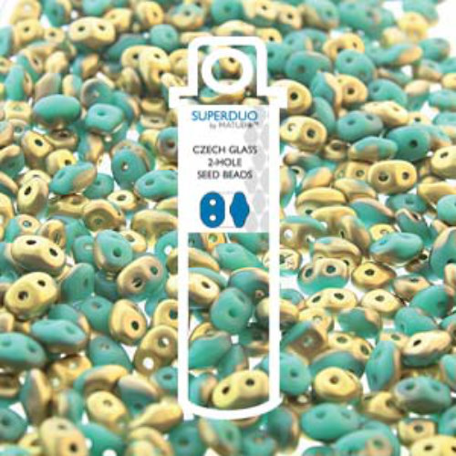 Super Duo 2.5mm x 5mm - DU0563130-26471 - Matte Opaque Turquoise Green Fools Green - 22.5gm Tube