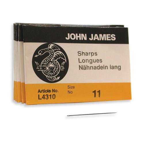 John James - English Sharps Needles - Size 11 - 25 Pack - SH11