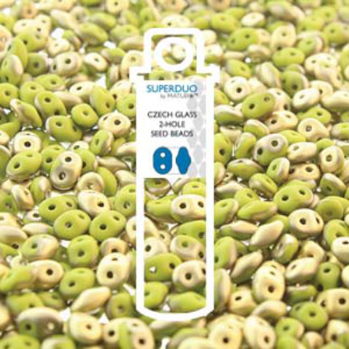 Super Duo 2.5mm x 5mm - DU0553410-26471 - Matte Opaque Wasabi Fools Gold - 22.5gm Tube