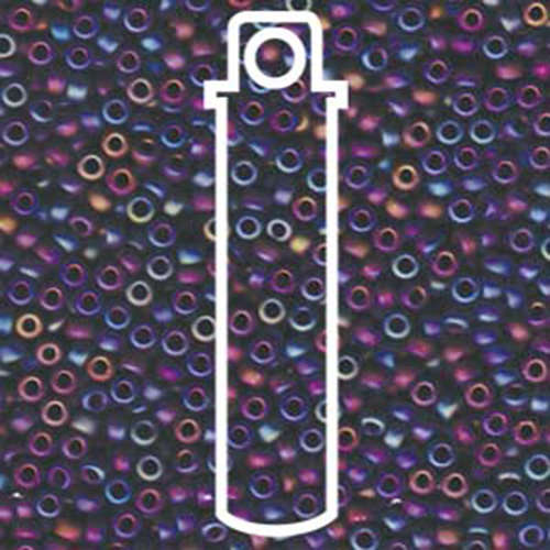 Miyuki 8/0 Rocaille Bead - 8-9401FR - Matte Opaque Black AB - 22gm Tube