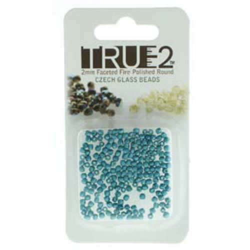 2mm Fire Polish Beads - Pastel Emerald 25043 - 2gm Pack