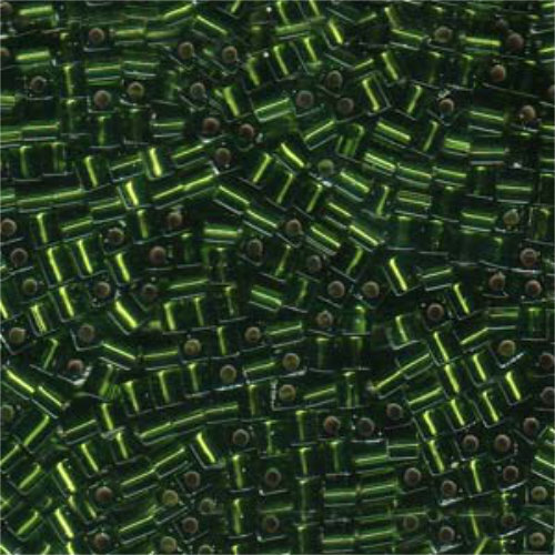Miyuki 3mm (SB3) Square Bead - SB3-026 - Silver Lined Olivine - 250gm Bag