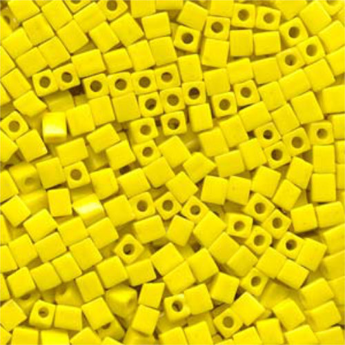 Miyuki 4mm (SB4) Square Bead - SB4-404 - Opaque Yellow - 250gm Bag