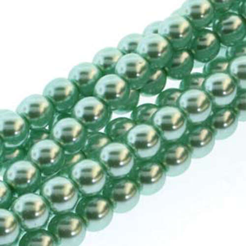 6mm Czech Glass Pearl - 75 Bead Strand - PRL06-72363 - Aqua