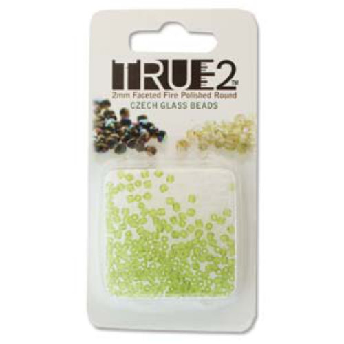 2mm Fire Polish Beads - Olive 50230 - 2gm Pack