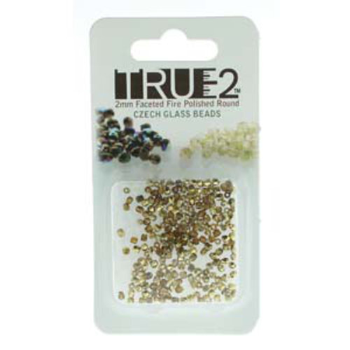 2mm Fire Polish Beads - Topaz Amber 10060-26441 - 2gm Pack