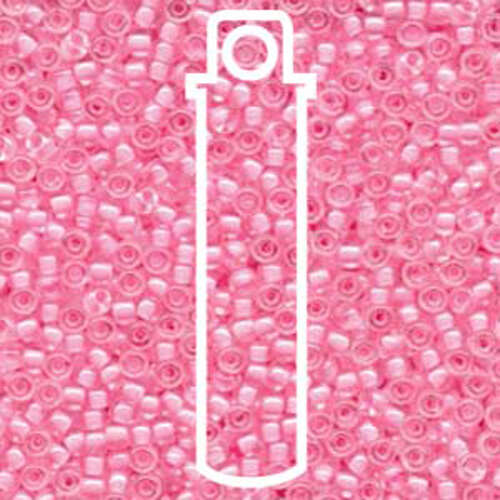 Miyuki 8/0 Rocaille Bead - 8-9207 - Pink Lined Crystal - 22gm Tube