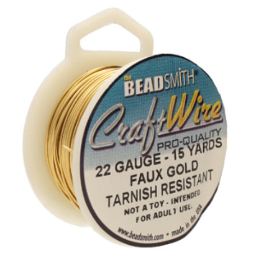 Tarnish Resistant Soft Temper Fools Gold 22 Gauge Square Wire - 4yd / 3.6m Spool - CW22SQ-FG-4