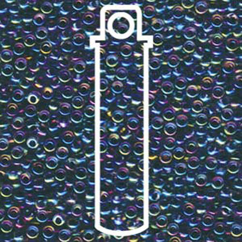 Miyuki 8/0 Rocaille Bead - 8-9283 - Noir Lined Crystal AB - 22gm Tube