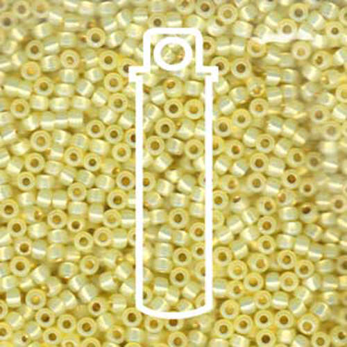 Miyuki 8/0 Rocaille Bead - 8-9554 - Dyed Pale Yellow Silver Lined Alabaster - 22gm Tube