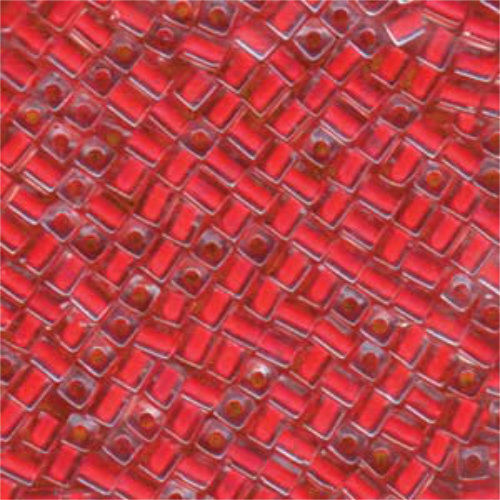 Miyuki 4mm (SB4) Square Bead - SB4-226 - Dark Coral Lined Crystal - 250gm Bag