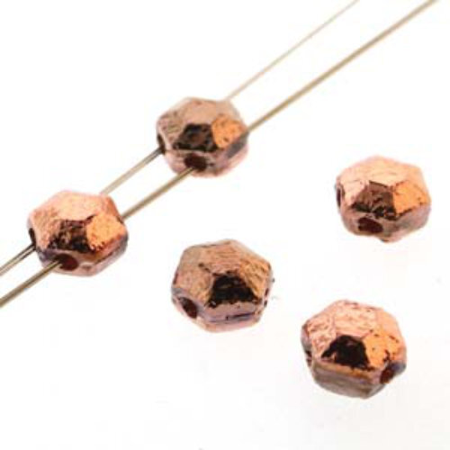 Honeycomb Chiseled Jewel 6mm - HCJ0600030-27103 - Capri Gold - 30 Bead Strand