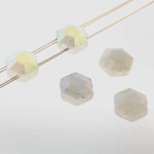 Honeycomb Chiseled Jewel 6mm - HCJ0601000-98538 - Opal Blue Rainbow - 30 Bead Strand