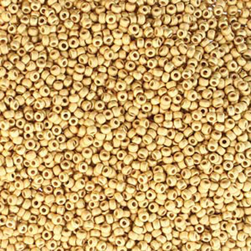 Preciosa 11/0 Rocaille Seed Beads - SB11-00030-35000M - 24K Gold Brush Plate - 50gm Bag
