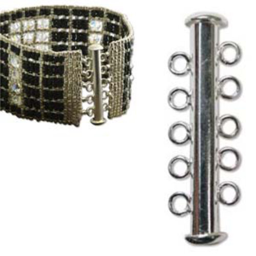 Multi Strand Clasp - 31mm - 5 Strand - Silver - CLSP22SP
