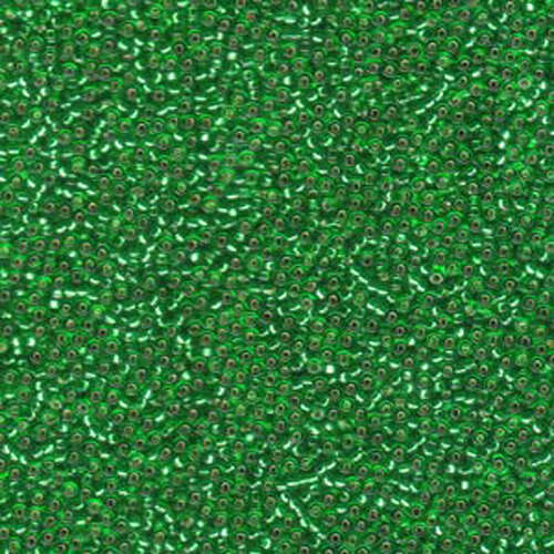Miyuki 15/0 Rocaille Bead - 15-916 - Silver Lined Green - 250gm Bag