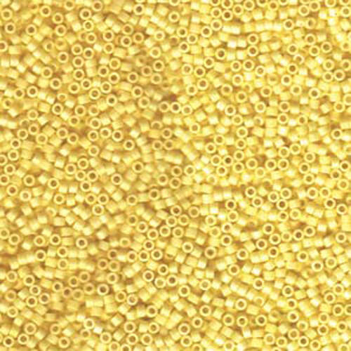 Miyuki 11/0 Delica Bead - DB1592 - Matte Opaque Canary AB - 100gm Bag