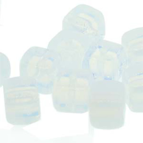 Cube Bead 5mm x 7mm - White Opal - CU8827-0100 - 30 Bead Strand