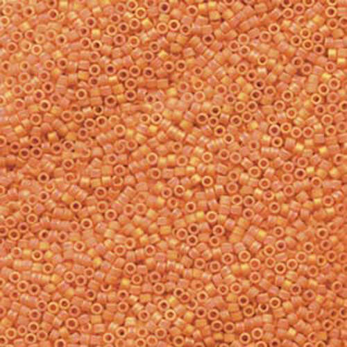 Miyuki 11/0 Delica Bead - DB1593 - Matte Opaque Mandarin AB - 100gm Bag
