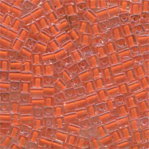 Miyuki 4mm (SB4) Square Bead - SB4-236 - Orange Lined Crystal - 250gm Bag