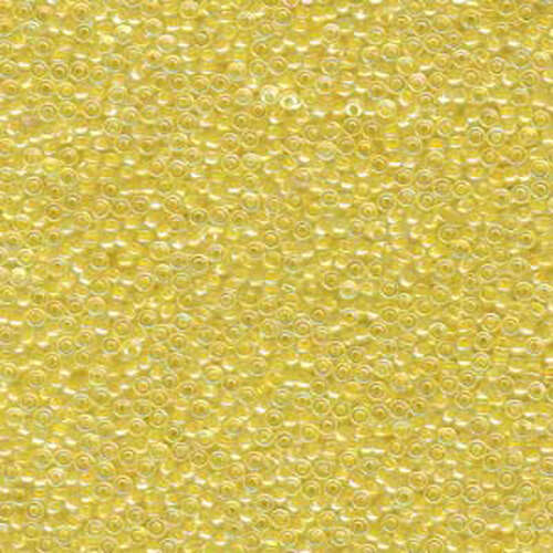 Miyuki 15/0 Rocaille Bead - 15-9273 - Pale Yellow Lined Crystal AB - 250gm Bag