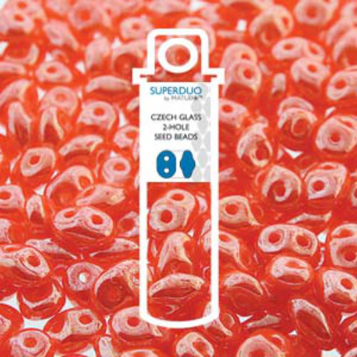 Super Duo 2.5mm x 5mm - DU0593140-14400 - Opaque Orange Luster - 22.5gm Tube