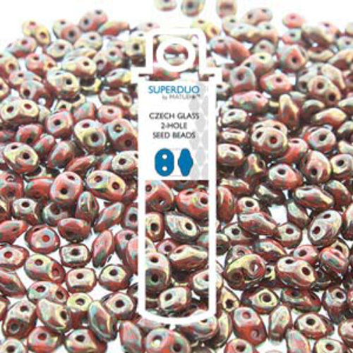 Super Duo 2.5mm x 5mm - DU0593140-15695 - Opaque Orange Bronze Picasso - 22.5gm Tube