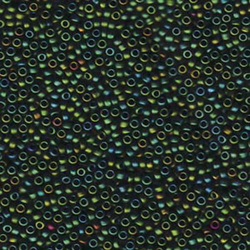 Miyuki 11/0 Rocaille Bead - 11-92020 - Matte Metallic Green Blue Iris - 250gm Bag