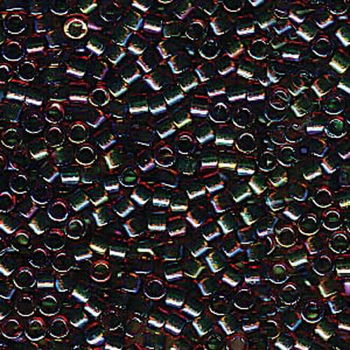 Miyuki 11/0 Delica Bead - DB1741 - Transparent Olive Lined Orange AB - 100gm Bag