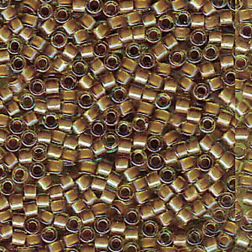 Miyuki 11/0 Delica Bead - DB1738 - Sparkling Cocoa Lined Chartreuse AB - 100gm Bag