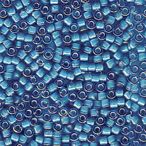 Miyuki 11/0 Delica Bead - DB1783 - Transparent Lined White / Capri Blue AB - 100gm Bag
