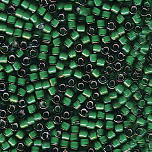 Miyuki 11/0 Delica Bead - DB1788 - White Lined Emerald AB - 100gm Bag