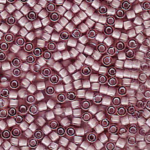 Miyuki 11/0 Delica Bead - DB1791 - Transparent Lined White / Smoky Amethyst AB - 100gm Bag