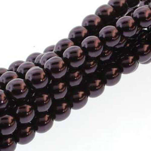 4mm Czech Glass Pearl - 120 Bead Strand - PRL04-28077 - Eggplant