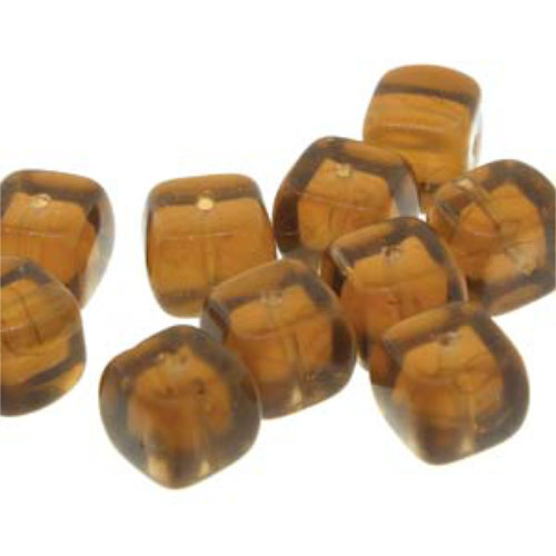 Cube Bead 5mm x 7mm - Smoked Topax - CU8827-1022 - 30 Bead Strand