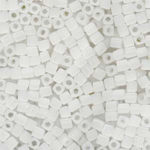 Miyuki 4mm (SB4) Square Bead - SB4-550 - Translucent White Luster - 250gm Bag