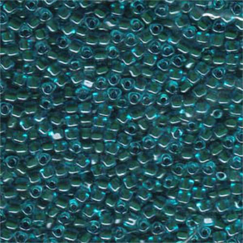 Miyuki 8/0 Triangle Bead - TR8-1830 - Forest Green Lined Light Blue - 250gm Bag