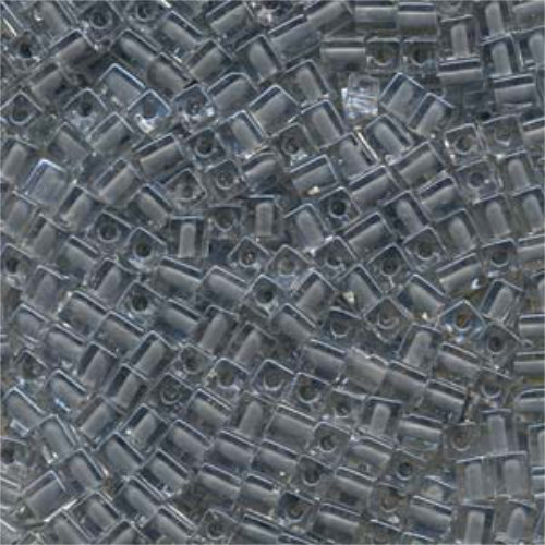 Miyuki 4mm (SB4) Square Bead - SB4-240 - Grey Lined Crystal - 250gm Bag