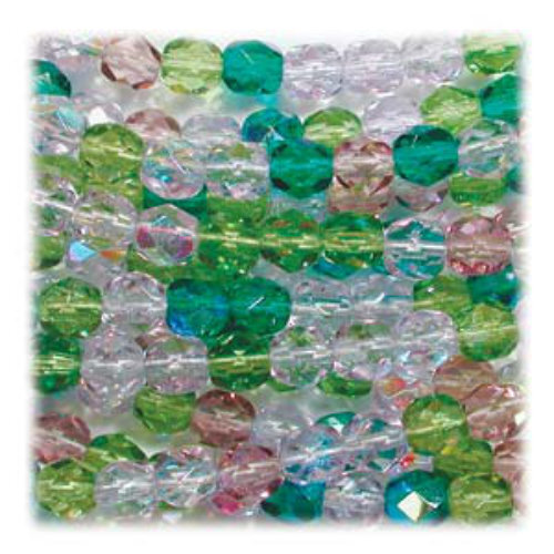 6mm Fire Polish Beads - Lavender Garden MIX21 - 50 Bead Strand (Discontinued)