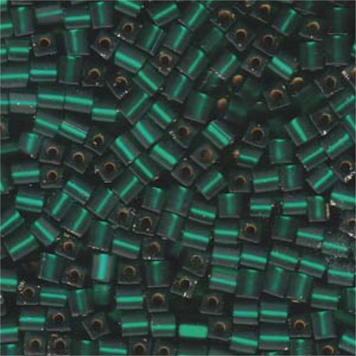 Miyuki 4mm (SB4) Square Bead - SB4-017F - Matte Silver Lined Emerald AB - 250gm Bag