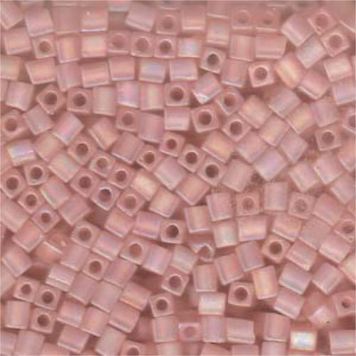 Miyuki 4mm (SB4) Square Bead - SB4-155FR - Matte Transparent Light Tea Rose AB - 250gm Bag