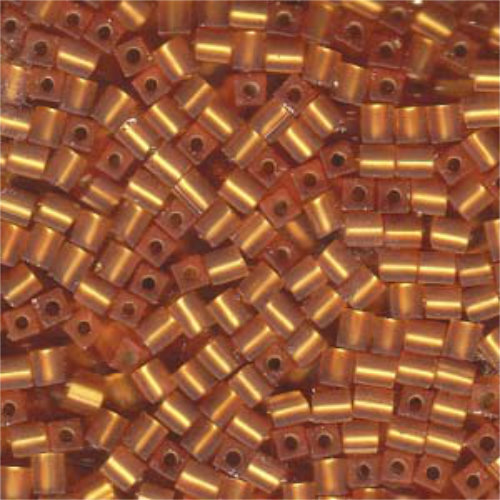 Miyuki 4mm (SB4) Square Bead - SB4-2422F - Matte Silver Lined Topaz - 250gm Bag