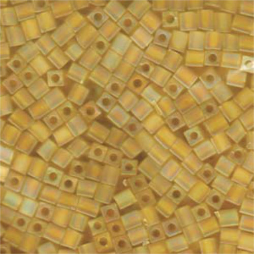 Miyuki 4mm (SB4) Square Bead - SB4-136FR - Matte Transparent Yellow AB - 250gm Bag
