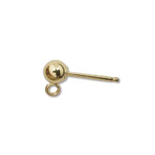 4mm Ball Post with Drop with Butterfly Back - 14K Gold Filled - Pair - GF14204