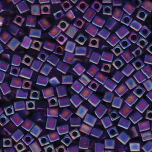 Miyuki 4mm (SB4) Square Bead - SB4-151FR - Matte Transparent Cobalt AB - 250gm Bag