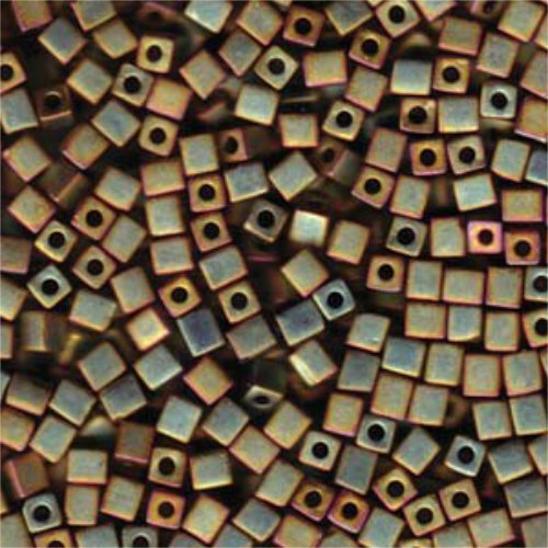Miyuki 4mm (SB4) Square Bead - SB4-2035 - Matte Metallic Khaki Iris - 250gm Bag