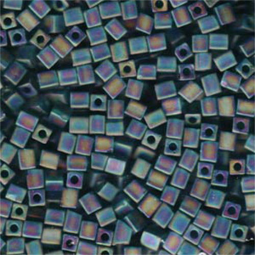 Miyuki 4mm (SB4) Square Bead - SB4-2405FR - Matte Transparent Teal AB - 250gm Bag